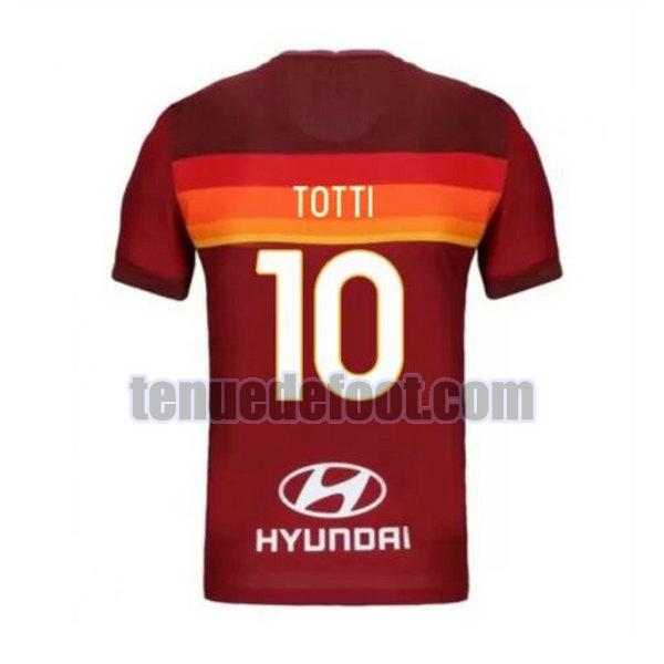 maillot totti 10 as rome 2020-2021 priemra rouge