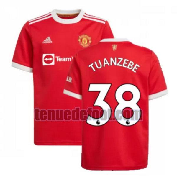maillot tuanzebe 38 manchester united 2021 2022 domicile rouge rouge