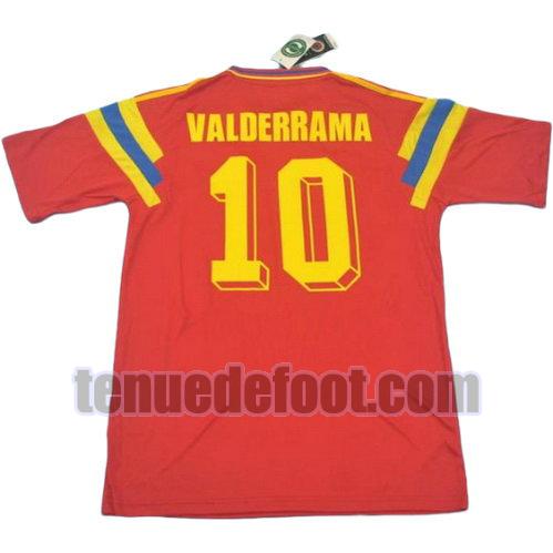 maillot valderrama 10 colombie 1990 domicile rouge