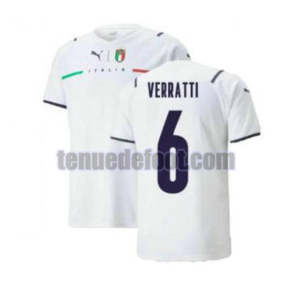 maillot verratti 6 italie 2021 2022 exterieur blanc blanc