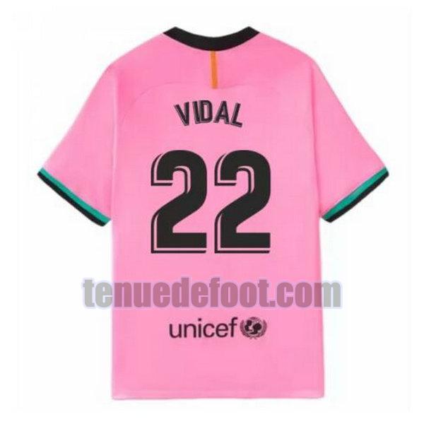 maillot vidal 22 barcelone 2020-2021 troisième rose rose