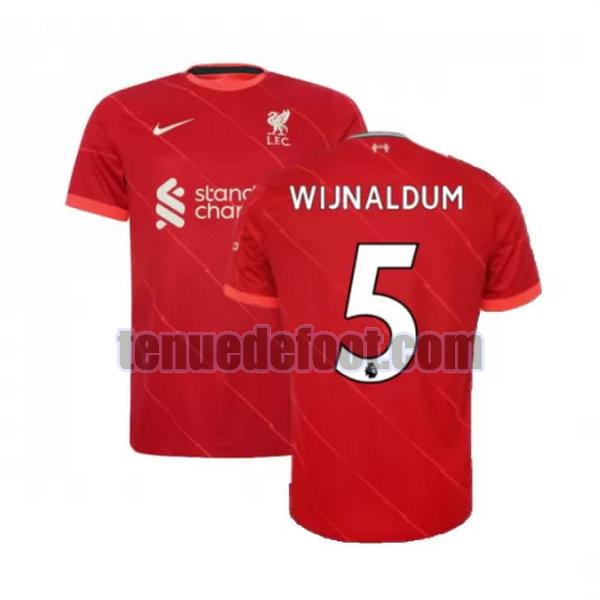 maillot wijnaldum 5 liverpool 2021 2022 domicile rouge rouge