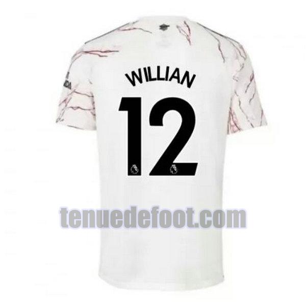 maillot willian 12 arsenal 2020-2021 exterieur blanc