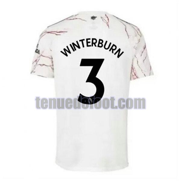 maillot winterburn 3 arsenal 2020-2021 exterieur blanc