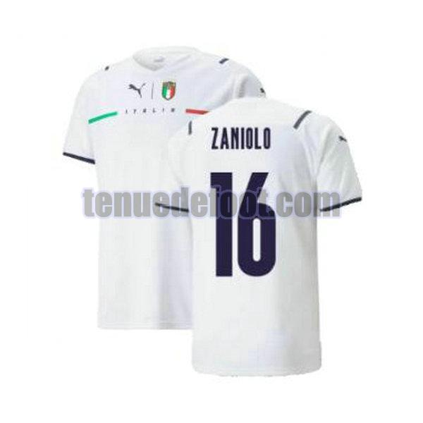 maillot zaniolo 16 italie 2021 2022 exterieur blanc blanc