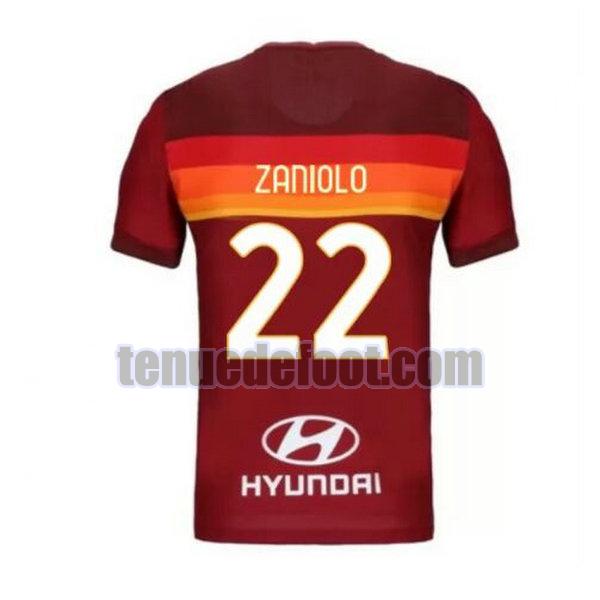 maillot zaniolo 22 as rome 2020-2021 priemra rouge