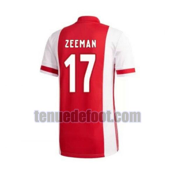 maillot zeeman 17 ajax amsterdam 2020-2021 domicile rouge