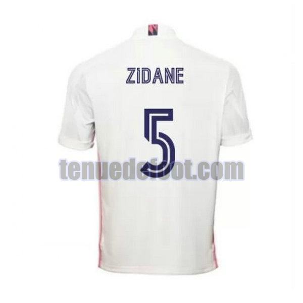 maillot zidane 5 real madrid 2020-2021 domicile blanc