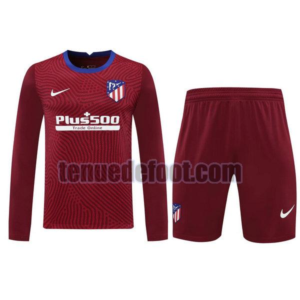 maillots+shorts atletico madrid 2021 gardien rouge manches longues rouge