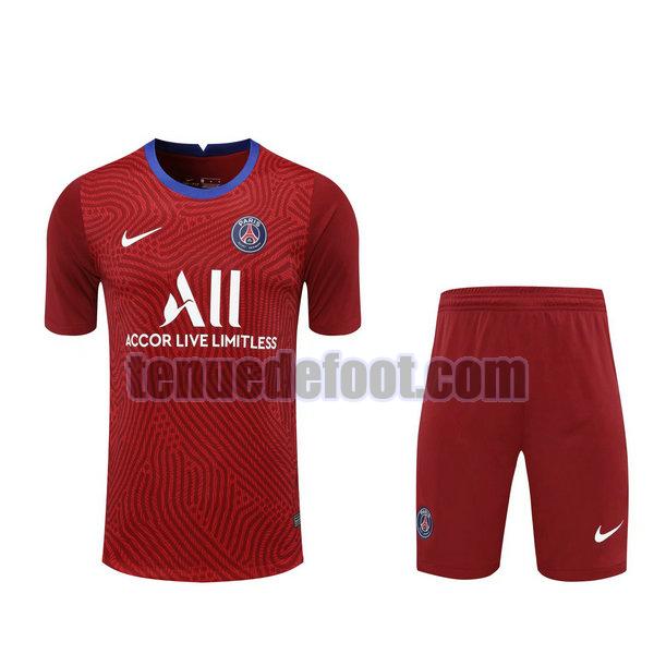 maillots+shorts paris saint germain 2021 gardien rouge rouge