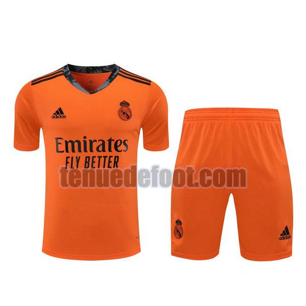 maillots+shorts real madrid 2021 gardien orange orange